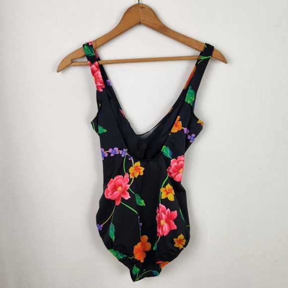Vintage 90s One Piece Floral Swimsuit 10 - Picture 2 of 7